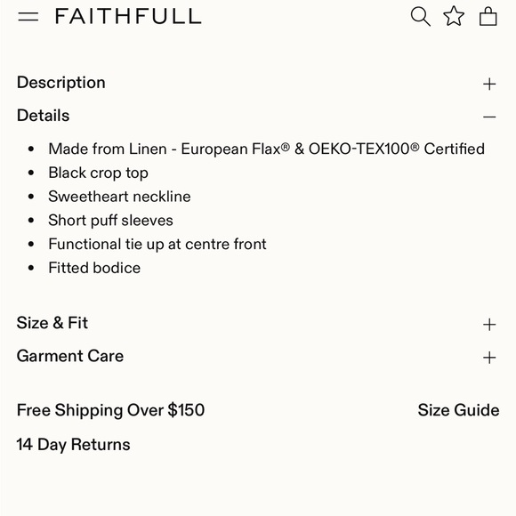 Faithful the Brand 100% linen crop top - Picture 8 of 10